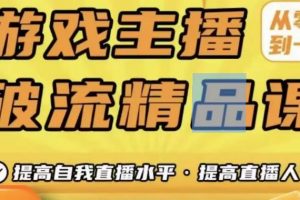 游戏主播破流精品课，从零到一提升直播间人气，提高自我直播水平，提高直播人气