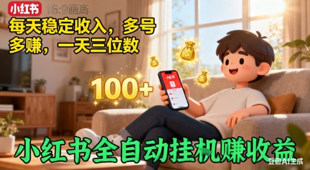 小红书自动挂G賺收益,每天稳定收入,多号多賺,一天三位数【揭秘】插图 小红书自动挂G賺收益,每天稳定收入,多号多賺,一天三位数【揭秘】