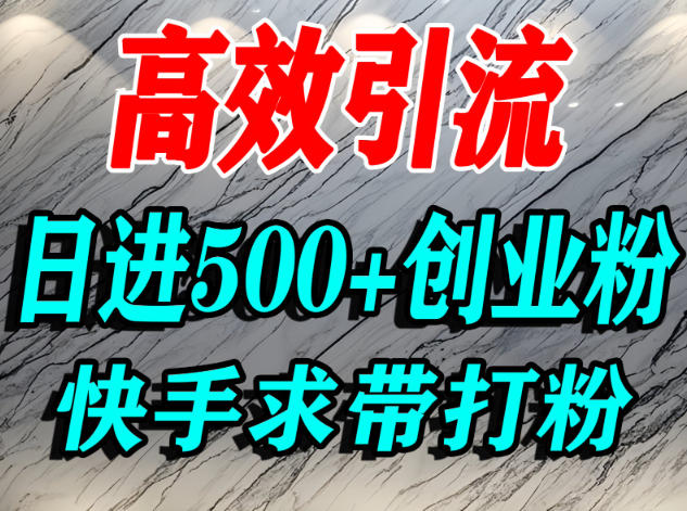 怎么打创业粉？快手求带视角精准引流创业粉，宝妈、学生群体日进500+精准流量